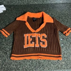 Iets frans pull over cardigan
Size: M,
Color: brown/orange orange